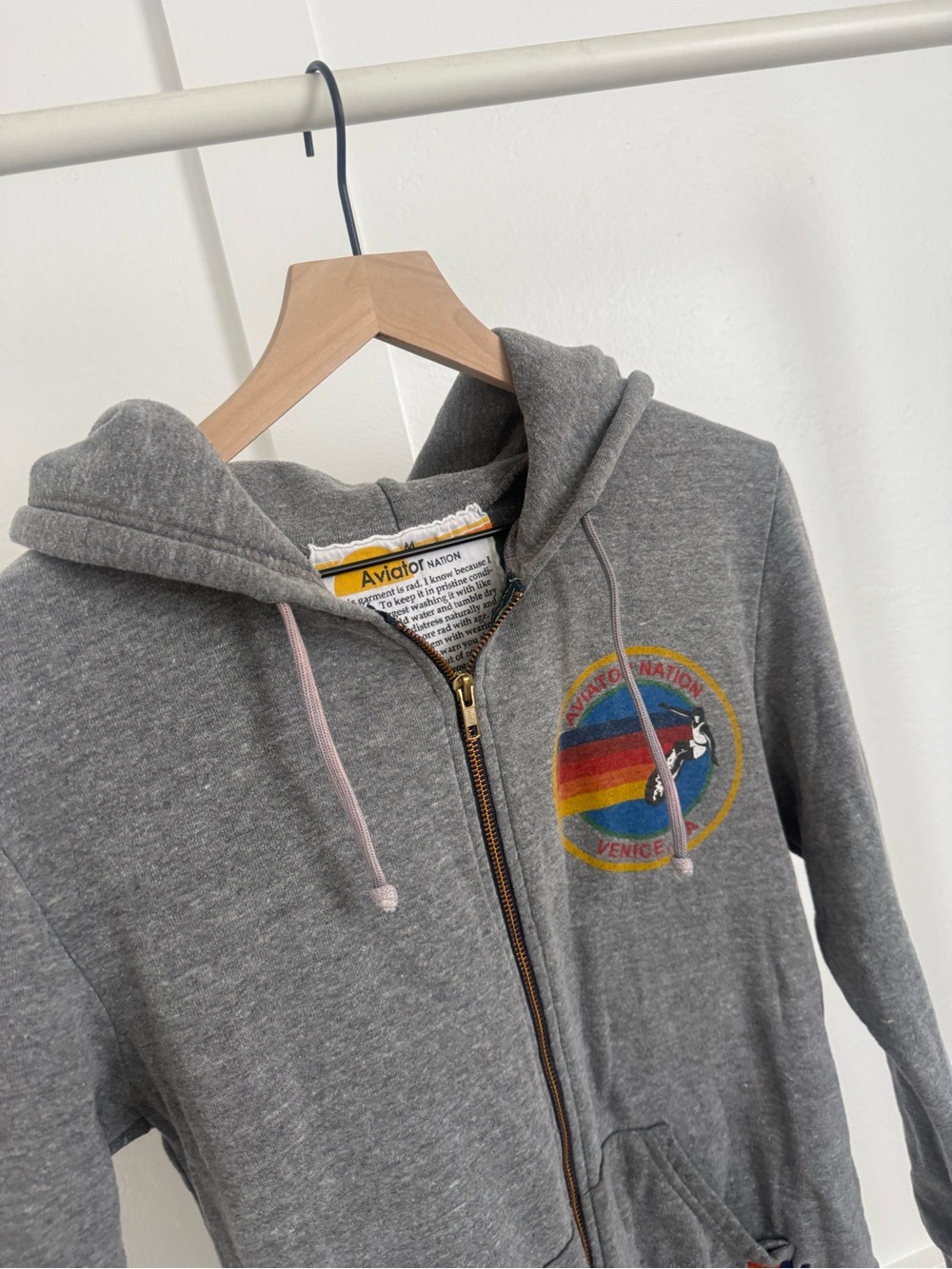 Aviator Nation Gray Zip Up Hoodie - Picture 4 of 5
